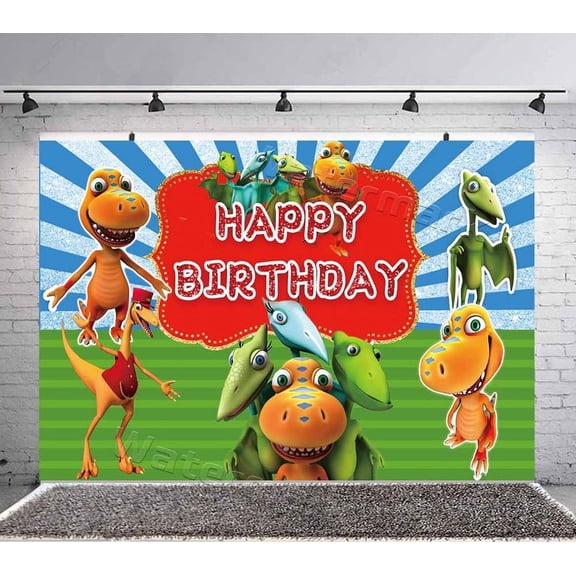 Dinosaur Train Backdrop Banner Party Supplies Poster Movie Theme Background for Photography Kids Birthday Decorations