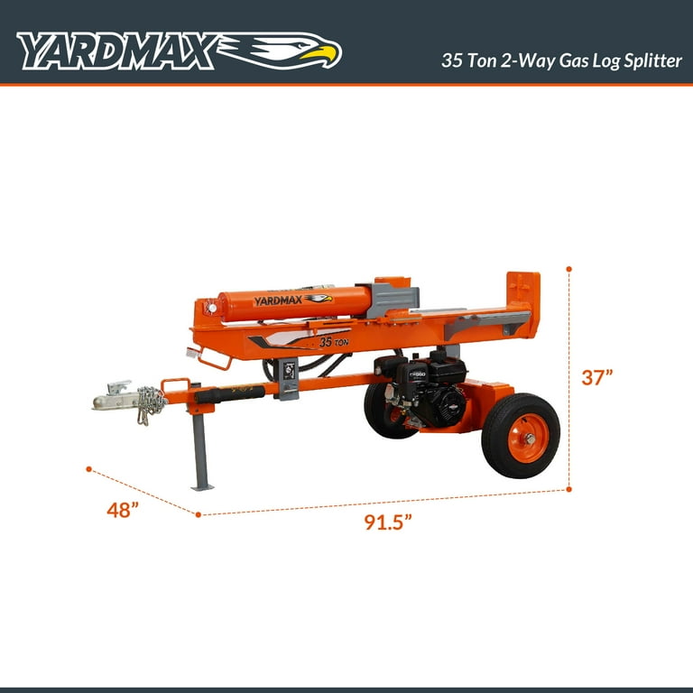 Yardmax Gas Log Splitter 35 Ton 2-way Full Beam Briggs & Stratton