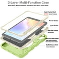 thumbnail image 6 of 3-Layer Kids Case for iPad 10th Gen 10.9" 2022, Durable Sturdy Protection Silicone PC Case with Swivel Stand, Hand Strap and Shoulder Strap + Pencil Holder with Charging Port Lid - Greenwhite, 6 of 12