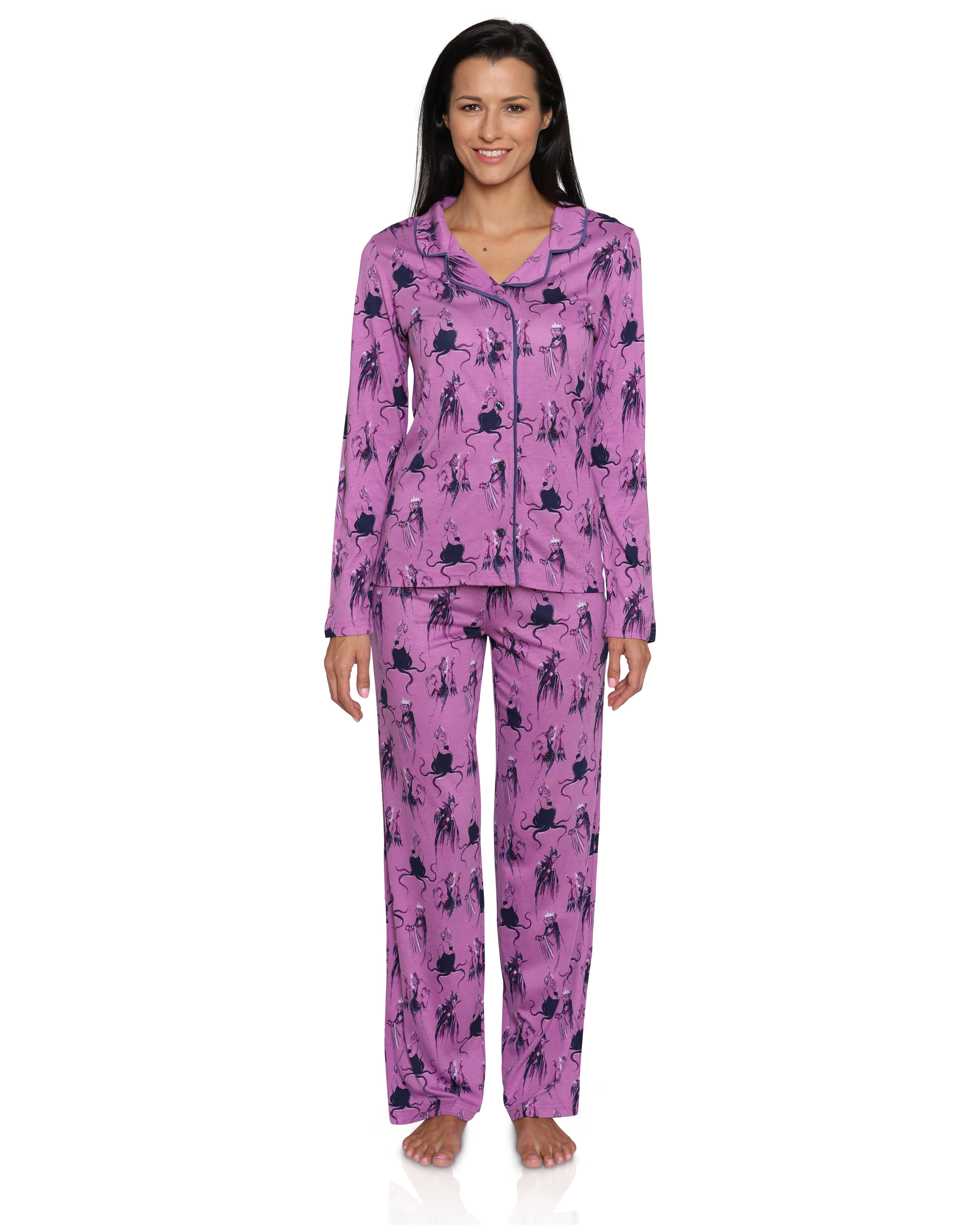 Size XS Villains Purple Disney Jasmine Long Sleeve Womens Coat Pajama Set