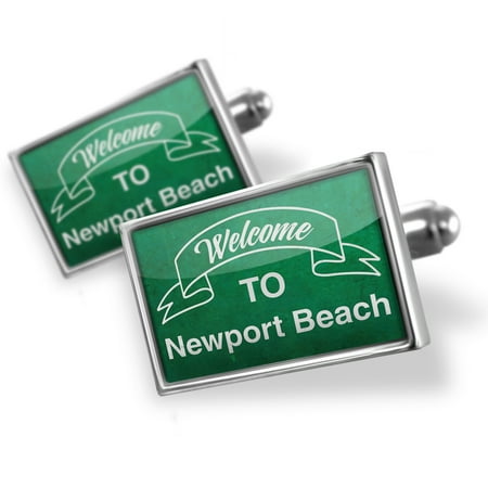- Cufflinks Green Sign Welcome To Newport Beach - NEONBLOND