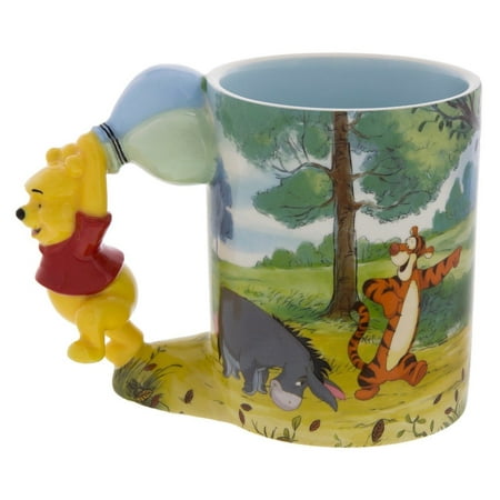 Disney Parks Winnie the Pooh Caracter Handle Winnie 12oz Coffee Mug (Coffee And Poop Best Friends)