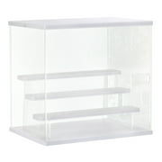 Uxcell Clear Acrylic Display Case with LED Light 3 Tier Dustproof Boxes Stand for Collectibles (12.6x9.45x11.81)White