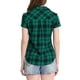 thumbnail image 3 of CAMISAS DE CUADROS PARA MUJER INSPIRE CHIC, CUELLO DE PUNTO, BLUSAS DE BOTONES TAMAÑO S AZUL VERDE, 3 of 6