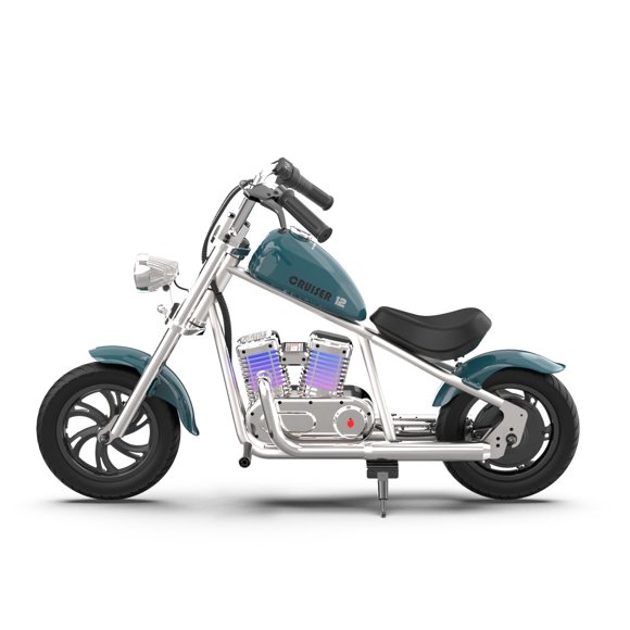 Hyper GoGo Cruiser 12 Deluxe - Moto pour Enfant Bleu Smalt avec Intégration d'Application, 24 V, 160 W