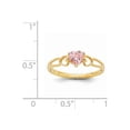 thumbnail image 2 of Solid 14k Yellow Gold Heart Pink Simulated Tourmaline Simulated Birthstone Ring (5mm) - Size 6.5, 2 of 2