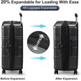 thumbnail image 3 of 20in Carry On Luggage Airline Approved Expandable Lightweight Hard Shell Suitcases with Wheels Built-In TSA Luggage Bag for Business/Travel Black, 3 of 17