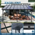 thumbnail image 6 of Sumnthink 12'x16' Hardtop Gazebo, Gazebo Pergola with Sloped Roof, Large Wall-Mounted Heavy Duty Awnings, for Patio, Deck and Backyard, 6 of 8