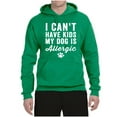 thumbnail image 2 of Wild Bobby, I Can't Have Kids My Dog is Allergic Funny, Dog Lover, Unisex Graphic Hoodie Sweatshirt, Kelly, Medium, 2 of 4