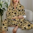 thumbnail image 6 of Honeii Graduation Hats3 print Women's Pajama Sets Long Sleeve Button Down Sleepwear Nightwear Soft Pjs Lounge Sets-Small, 6 of 7