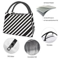 thumbnail image 4 of Black And White Stripes Lunch Tote Bag Trendy Lightweight Reusable Stylish Bento Box For Adult, 4 of 7