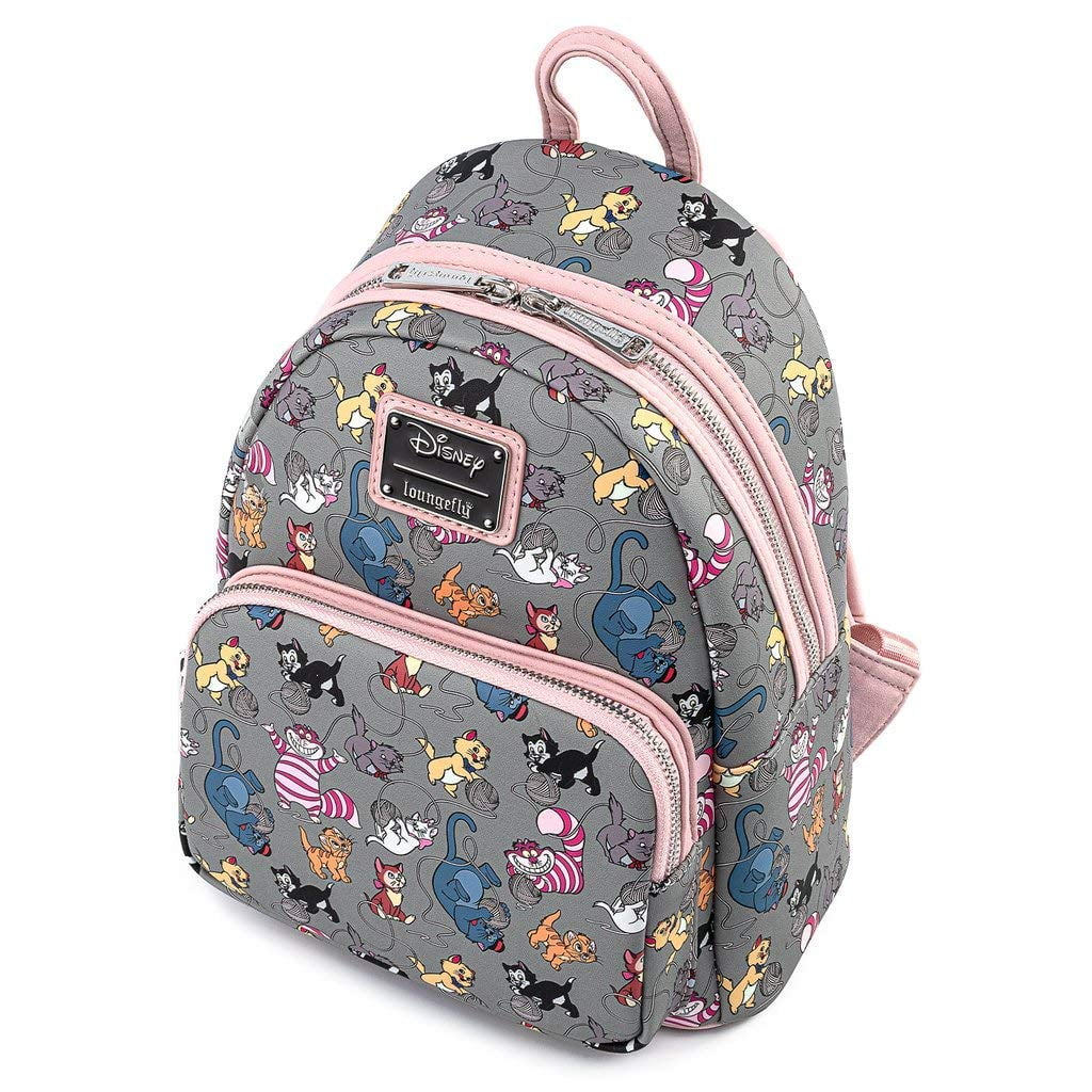 Loungefly Disney Cats Faux Leather Womens Double Strap Shoulder Bag Purse