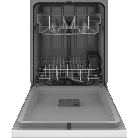 GE - Front Control Built-In Dishwasher with 55 dBA - White