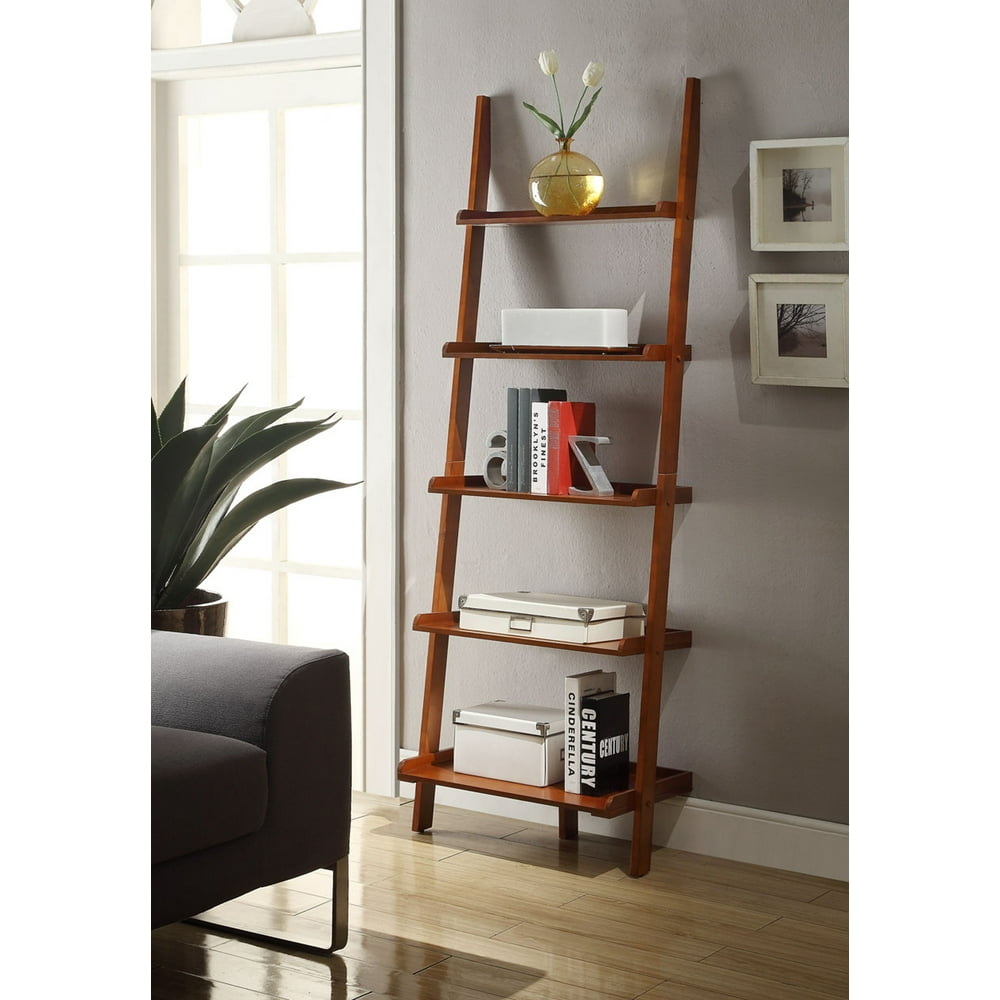 Convenience Concepts American Heritage 5Shelf Ladder Bookcase, Cherry