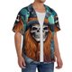 thumbnail image 2 of Fotbe Cartoon Pumpkin Skull Camisa Estampada de Manga Corta para Hombre, Casual de Verano, Estilo Playero, Sin Arrugas-X-Large, 2 of 5