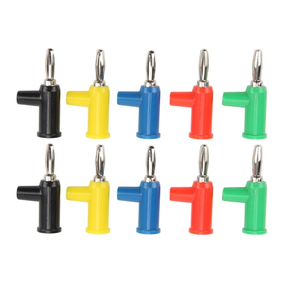 Conectores tipo banana de 4 mm apilables, sin soldadura, de latón duradero, anticorrosión, color rojo, negro, amarillo, azul y verde