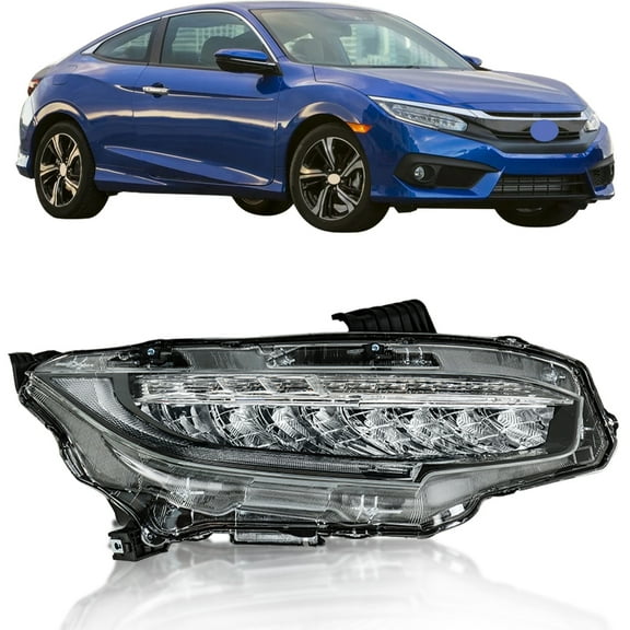 OTTULUR Headlight Assembly Replacement for 2016 2017 2018 2019 Honda Civic With Daytime Running Light Headlights 33100TBAA11 HO2503176 Right Side Passenger Side