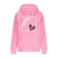thumbnail image 4 of Guieoi Plus Size Jackets Clearance Women Winter Casual Activewear Solid Color Round Neck Long Sleeve Pullover Blouse Hooded Sweatshirt Pink Black*Friday/Cyber*Monday Clearance, 4 of 5