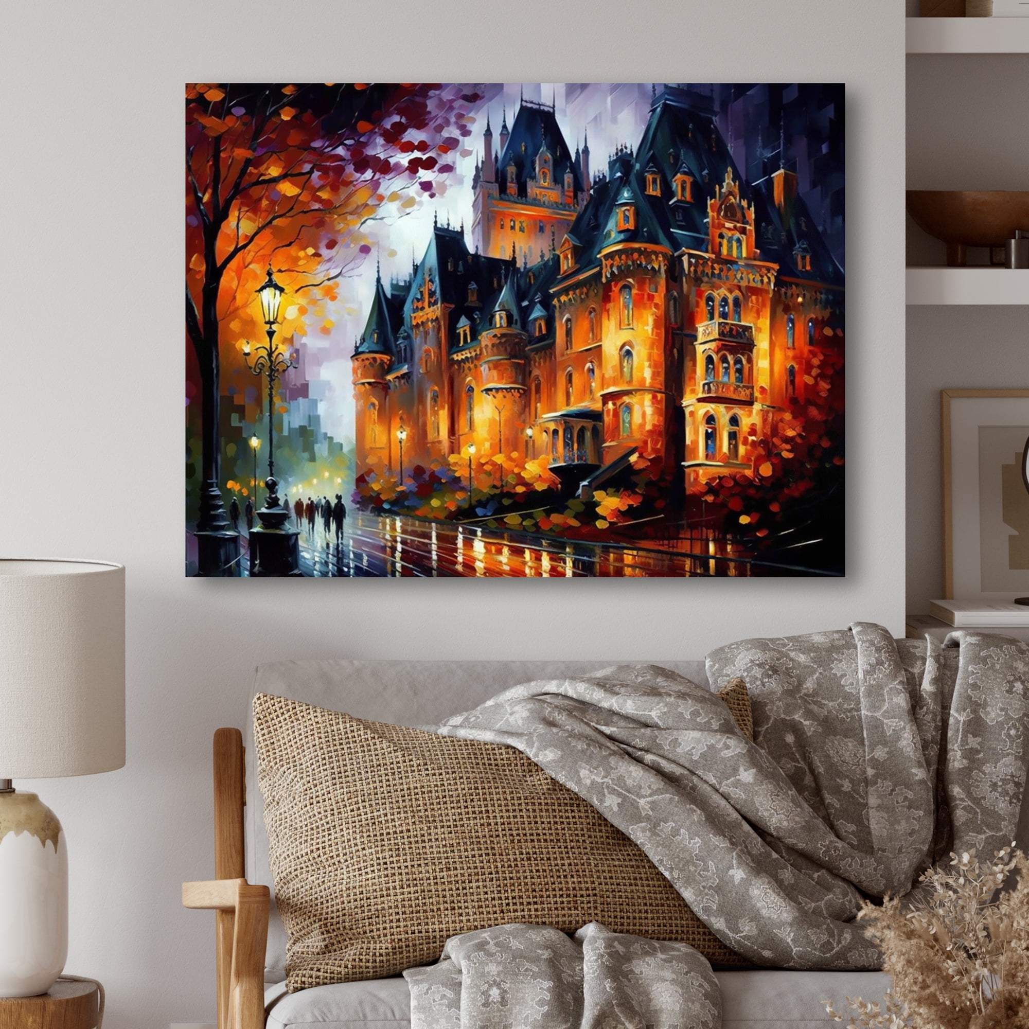 Designart Chateau Frontenac In Winter III Canvas Wall Art