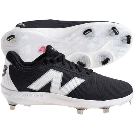 New Balance Women's FuelCell FUSEv4 Low Metal Fastpitch Softball Cleats Black/White 6