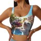thumbnail image 1 of Balery Playful Hedgehog Forest Pond Sujetadores deportivos con espalda cruzada para mujer, acolchados, sin costuras, de alto impacto, ideales para yoga, gimnasio, entrenamiento y fitness.-, 1 of 8