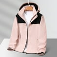 thumbnail image 2 of Windbreaker Men Splice Solid Color Outdoors Mountaineering Wearproof Warm Zipper Multi-pocket Coat Long Sleeve Jacket Pink 4XL Windbreaker Jackets for Men, 2 of 3