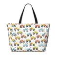 thumbnail image 2 of KdxioCartoon Monster Trucks for Beach Bag for Women Large Beach Tote Bag Waterproof Sandproof Swim Bag with Zipper Pockets Beach Vacation Travel, 2 of 7