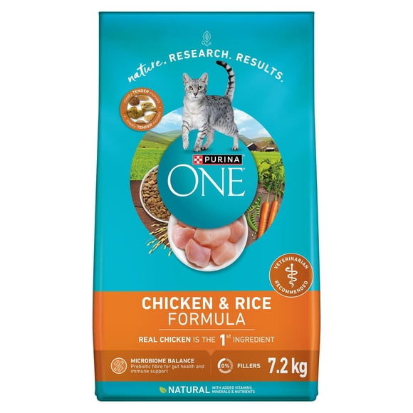 Purina ONE Chicken & Rice, Dry Cat Food 7.2kg