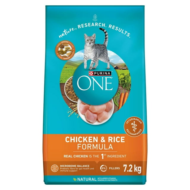 Purina ONE Chicken & Rice, Dry Cat Food 7.2kg