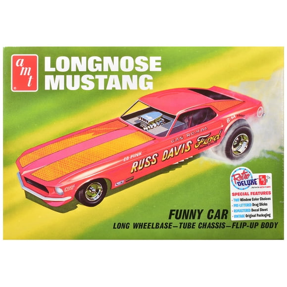 Skill 2 Model Kit 1969 Ford Mustang Longnose Funny Car "Gas Ronda" 1/25 Scale Model by AMT