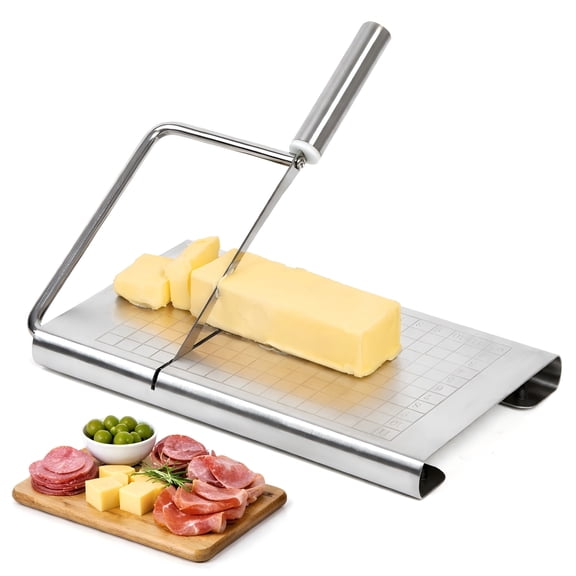 Multipurpose Stainless Steel Cheese Slicer - Cuts Block Cheese, Butter, Fruits & Vegetables - Dishwasher Safe & Easy to Clean