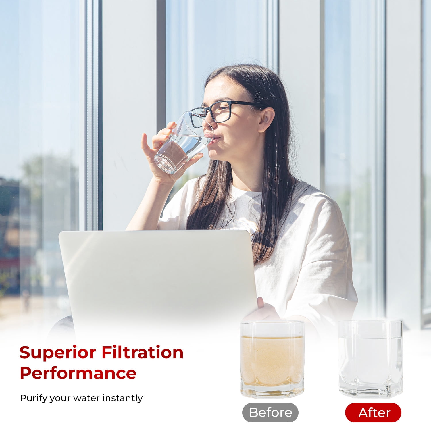 LT1000PC Replacement Water Filter, Compatible with LT1000PC/PCS, LT1000PC, LT-1000PC, MDJ64844601, ADQ747935 ADQ74793504 Filter and LT120F ADQ73334008 Fresh Air (3+3 Count)