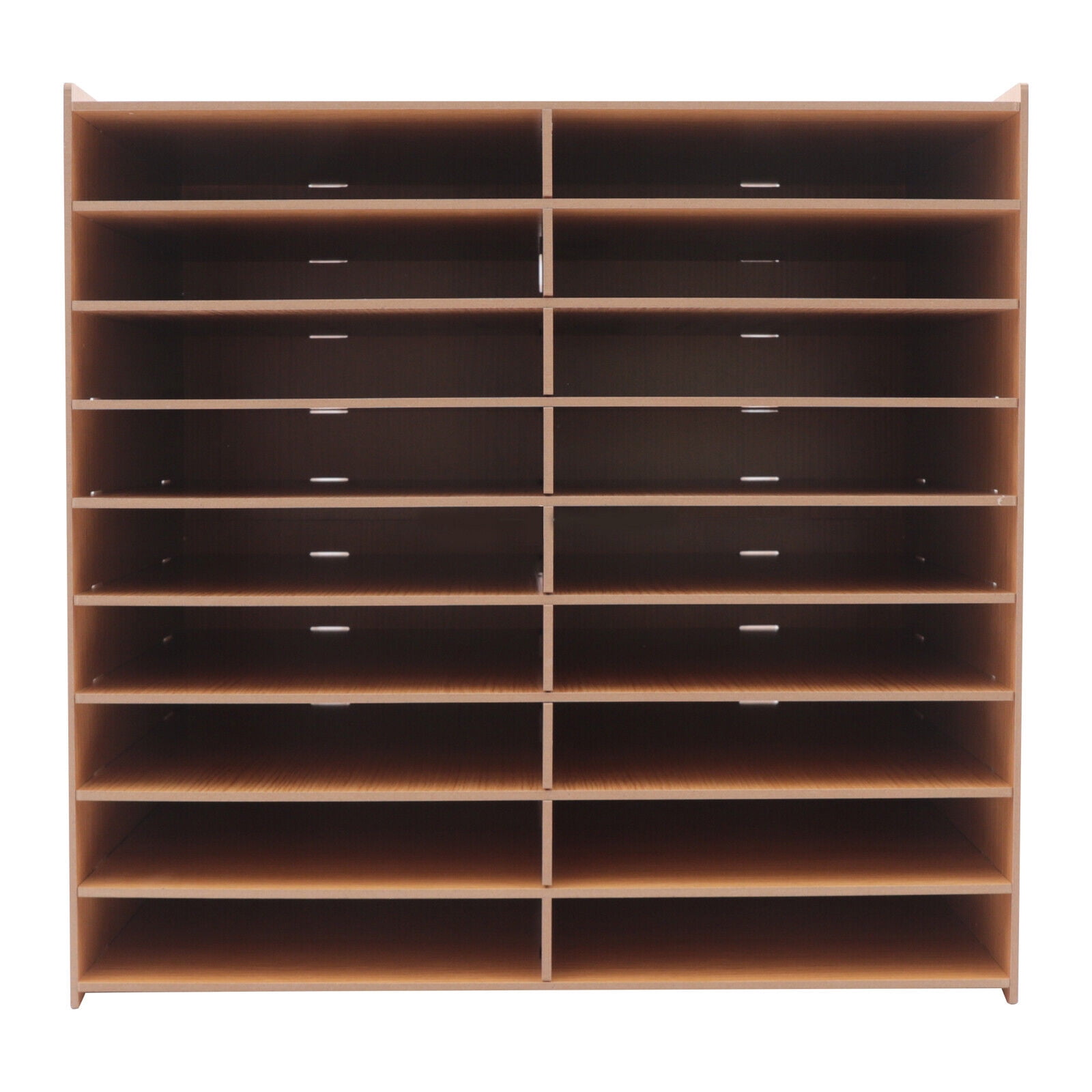DENEST Wood Paper Tray File Organizer 9 Tier Folder Divider File Literature Tray Desk