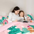 thumbnail image 4 of Manfei Reindeer Queen Comforter Set Christmas Comforter Sets Queen, Lavender Pink 3-Pieces 1 Comforter and 2 Pillowcases, Pink Reversible, 4 of 6