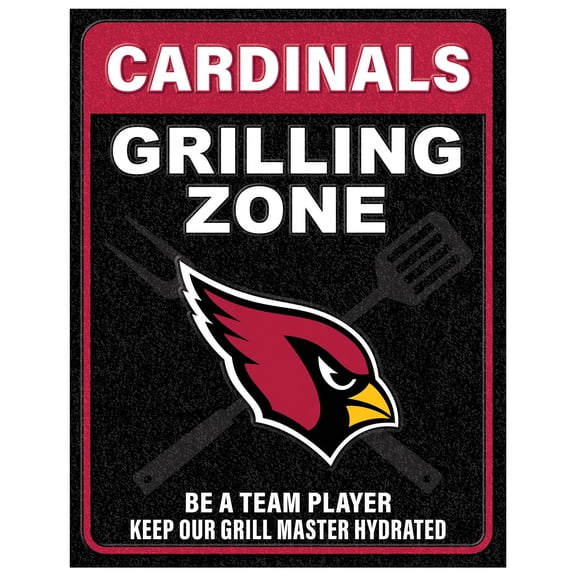 Arizona Cardinals 13" x 20" Grill Zone Metal Sign