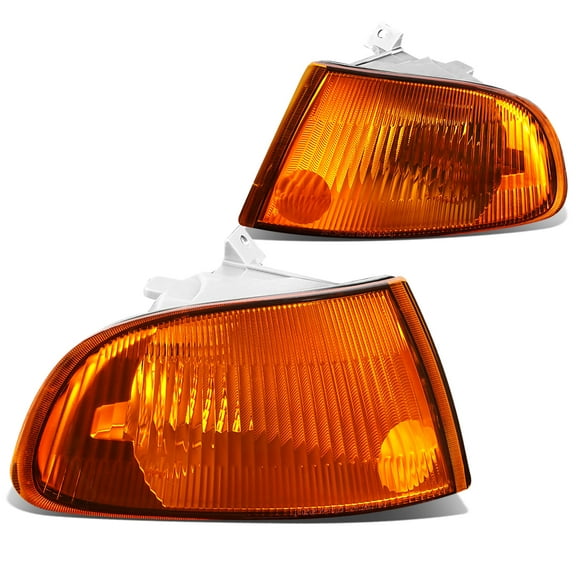 DNA Motoring CL-HC923-AM For 1992 to 1995 Honda Civic 2/3-Door EJ1 EJ2 EG3 EH2 EH3 Pair Corner Light Lamp W/O Bulbs - Amber Housing 93 94