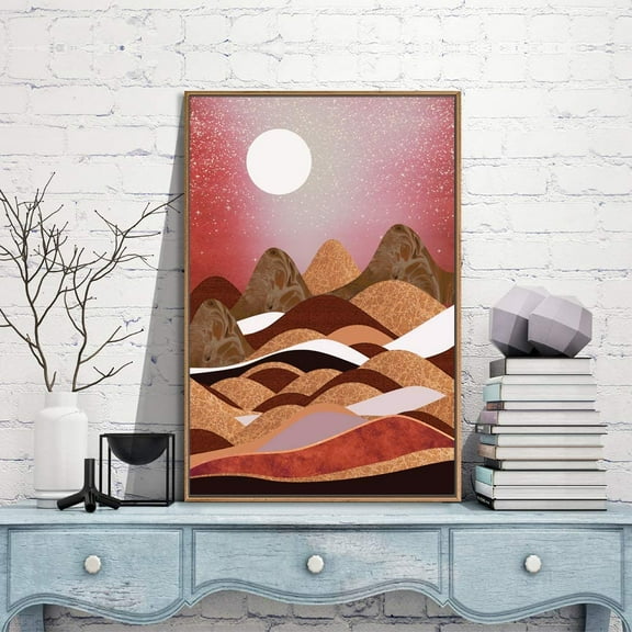 IDEA4WALL Framed Canvas Wall Art for Living Room, Bedroom Nordic Style Mountains Canvas Prints for Modern Home Decoration Ready to Hang