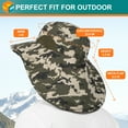thumbnail image 4 of SUN CUBE Wide Brim Sun Hat with Neck Flap, Fishing Hiking for Men Women Safari, Neck Cover for Outdoor Sun Protection UPF50+ | Camo Green, 4 of 9