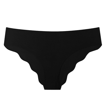 Fulorrnie Underwear for Women Breathable Cheeky Seamless Comfort Panty Sport Bikini Banded Waist Elastic Panties Black S