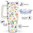 thumbnail image 3 of 40oz Fashion Leopard Pattern Stainless Steel Flip Straw Tumbler Spill Proof Travel Cup Double Wall Vacuum Insulated Coffee Mug with Top Handle, 3 of 6