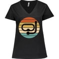 thumbnail image 3 of Inktastic Scuba Diver Retro Sunset Diving Gift Women's Plus Size V-Neck T-Shirt, 3 of 5