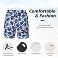 thumbnail image 5 of Xecao Blue Ink Flowers for Men's Swimming Trunks Swim Trunks Quick Dry Swim Shorts with Mesh Lining Funny Swimwear Bathing Suits, 5 of 9