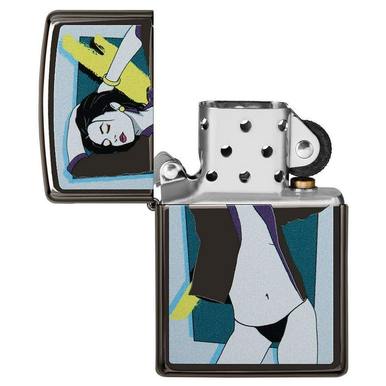 Zippo Pop Art Women Design High Polish Black Pocket Lighter
