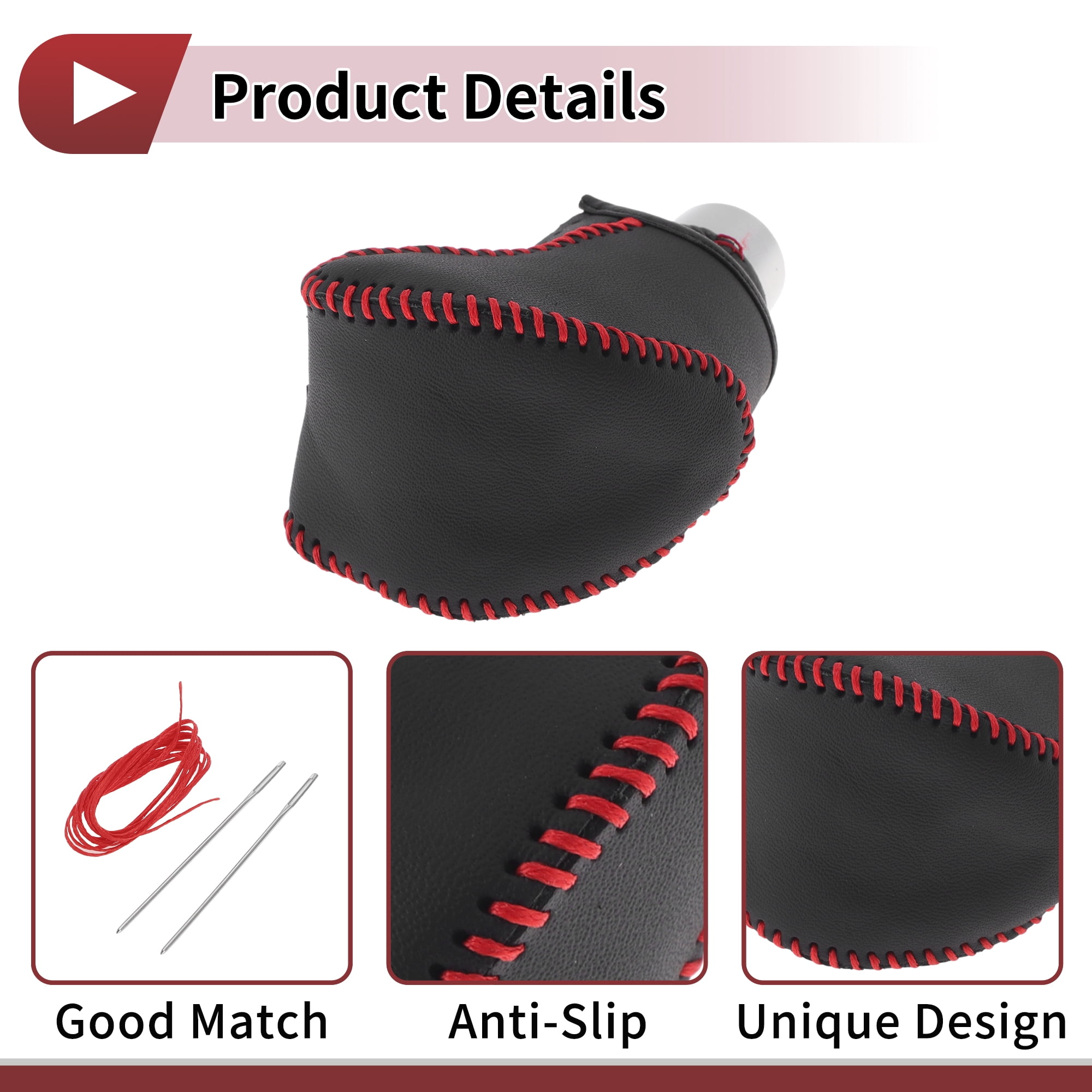 Unique Bargains Great Faux Leather Gear Shift Knob Cover for Kia Soul 2020-2023 Black1