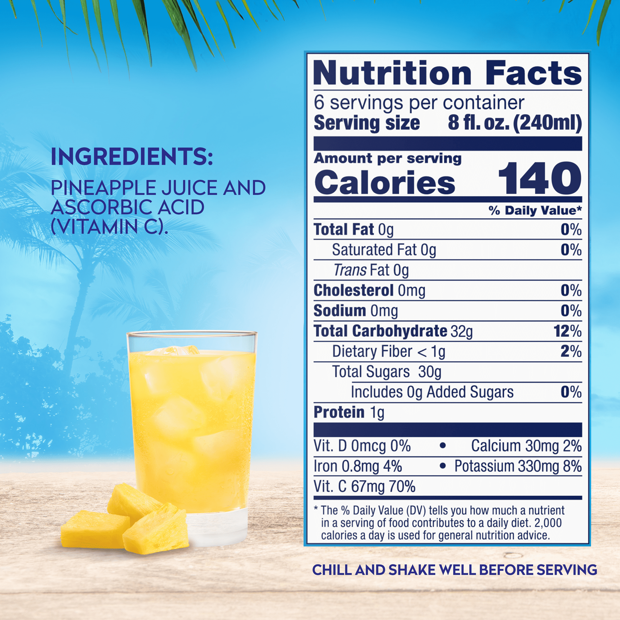 (2 pack) (3 Cans) Dole All Natural 100% Pineapple Juice, 46 fl oz Can