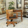 thumbnail image 2 of Deluxe Wood Bankers Chair with Vinyl Padded Seat in Fruit Wood Brown Finish, 2 of 14