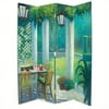 Wayborn Hand Painted 4 Panel The Patio Room Divider Room Divider