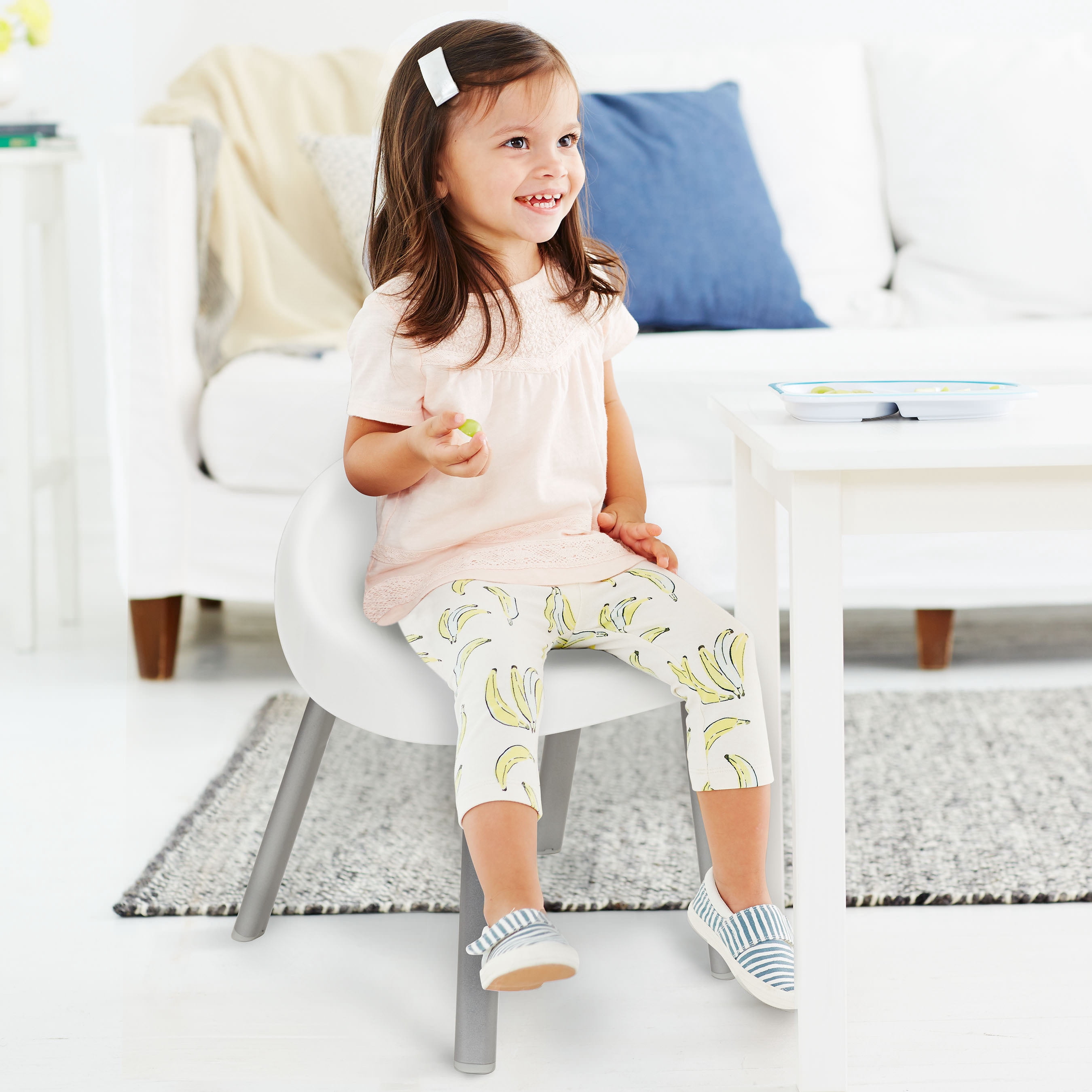 Skip Hop Explore & More Kids Chair Set, Comfortable Design with Metal Legs, White