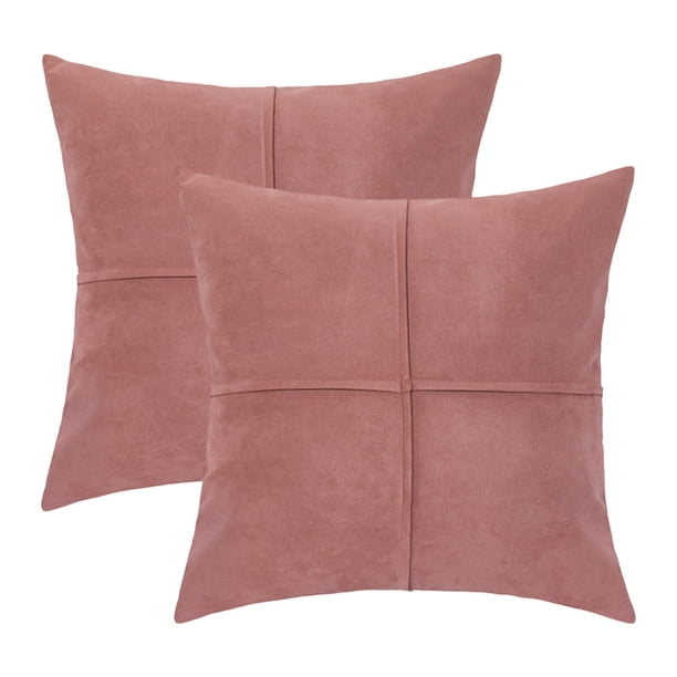 fundas de almohada de gamuza sintética decorativas plisadas para sofá cama, funda de cojín cuadrada de color sólido suave (45 x 45 cm, multicolor)