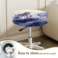 thumbnail image 4 of ZUXONGSY Wolf Bar Stool Cover Round 2 Packs Circle Stool Seat Covers Size S Stretchable Furniture Covers with Elastic Bands Round Stool Bench Cushion Slipcover 12"-14", 4 of 6
